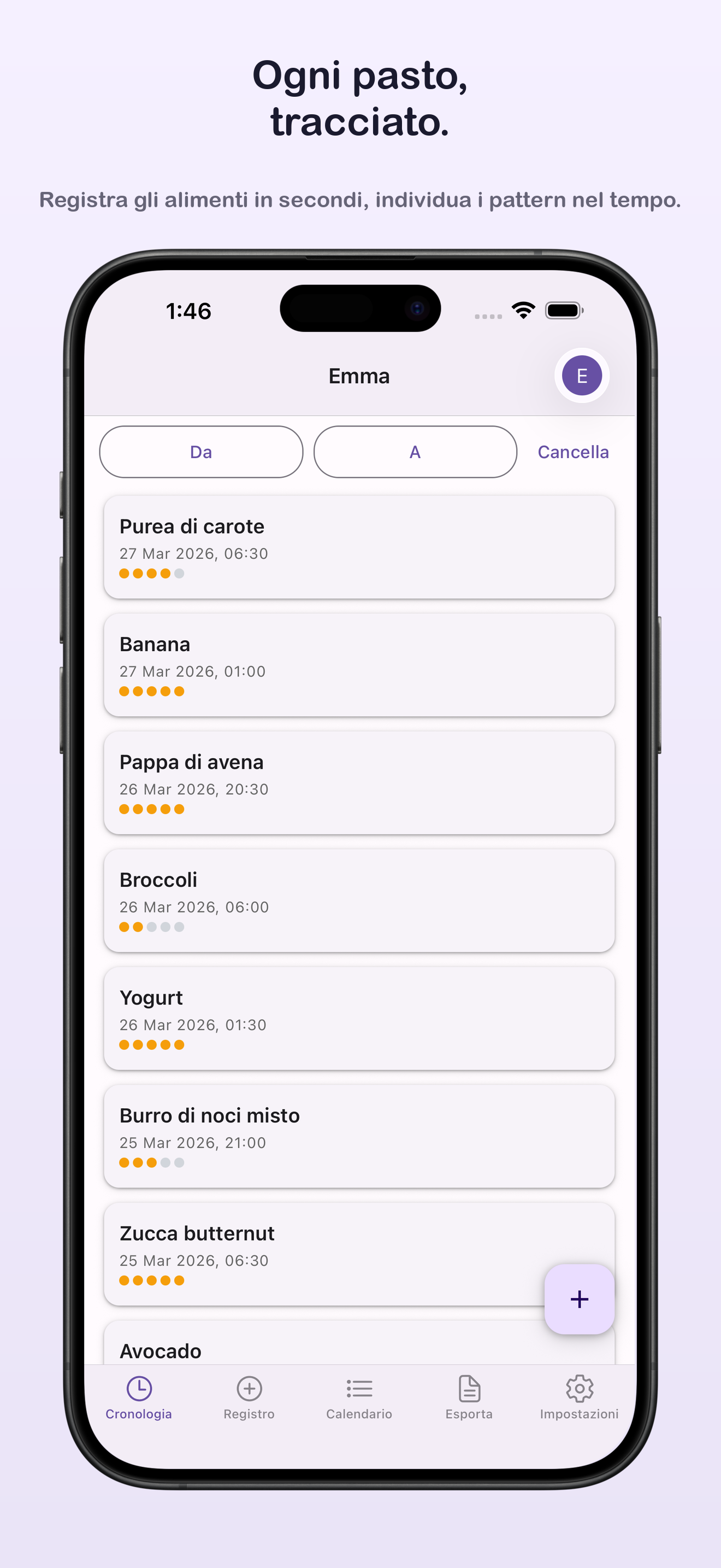 App timeline view